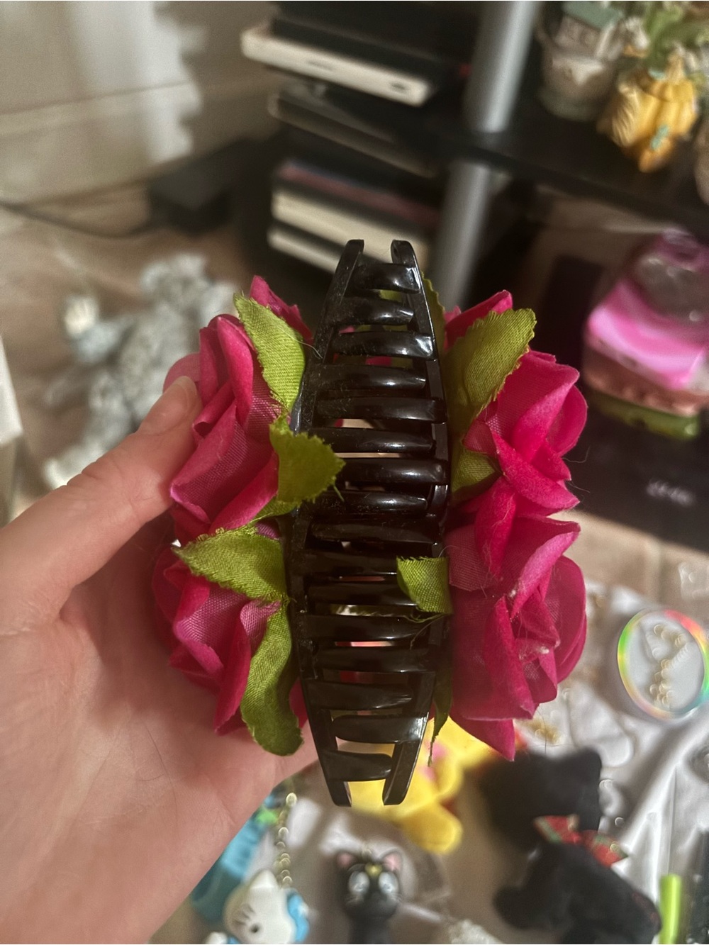 Pink Rose Hair Clip